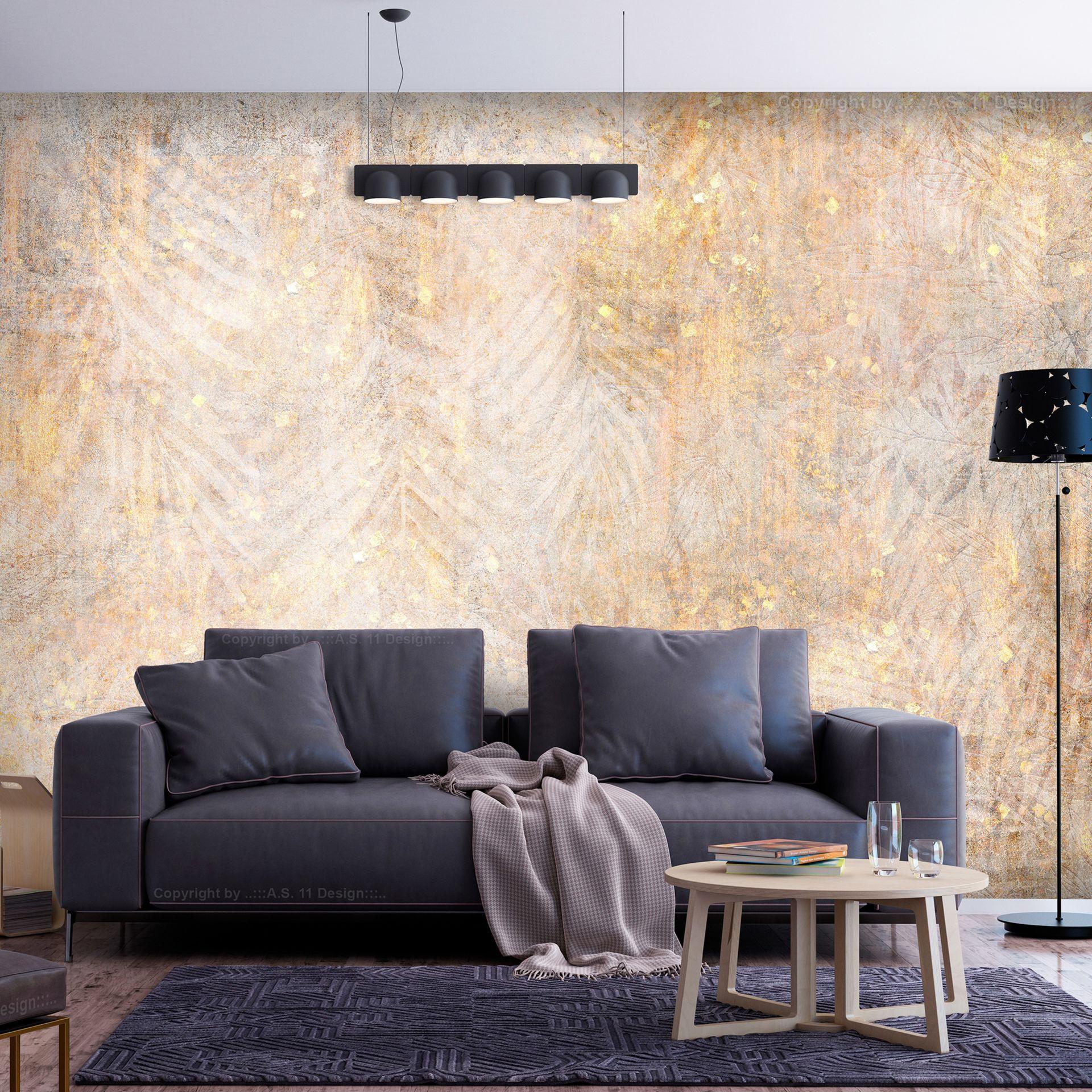 SELBSTKLEBENDE FOTOTAPETE 196/140 cm - Goldfarben/Grau, Kunststoff/Textil (196/1cm) - KUNSTLOFT