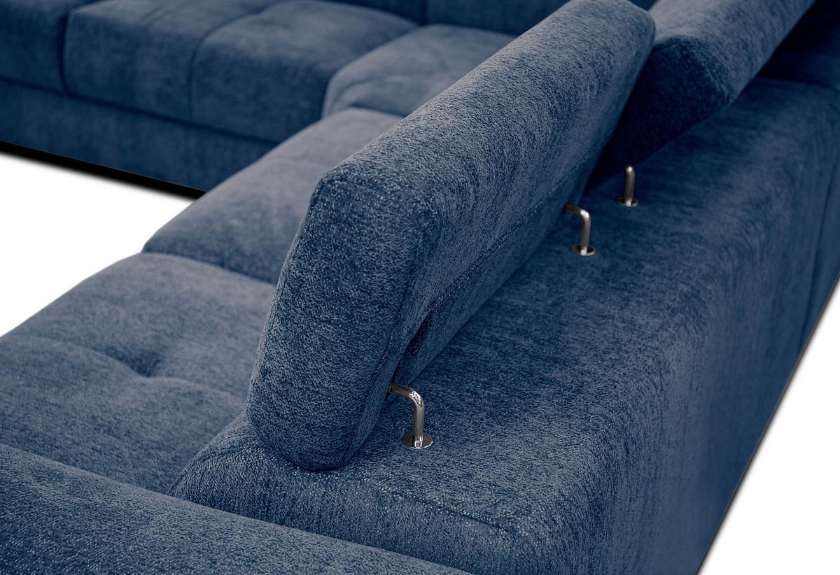 ECKSOFA CALVERA 5-Sitzer, dunkelblau - Dunkelblau, Holzwerkstoff/Textil (239/298cm) - Wozimo