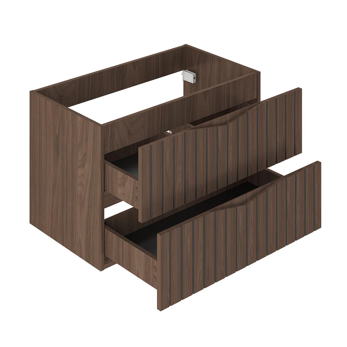 WASCHTISCH 80.6cm Siena Holz und Schwarz - Schwarz, Holzwerkstoff (80.6/52.2/46.5cm) - Petits-meubles