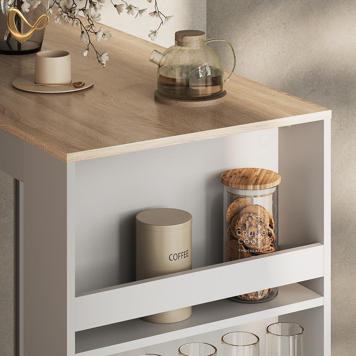 BARTISCH Regusa Weiß/Sonoma 57 x 117 cm - Weiß/Sonoma Eiche, Holzwerkstoff (117/57/106cm) - Livinity®