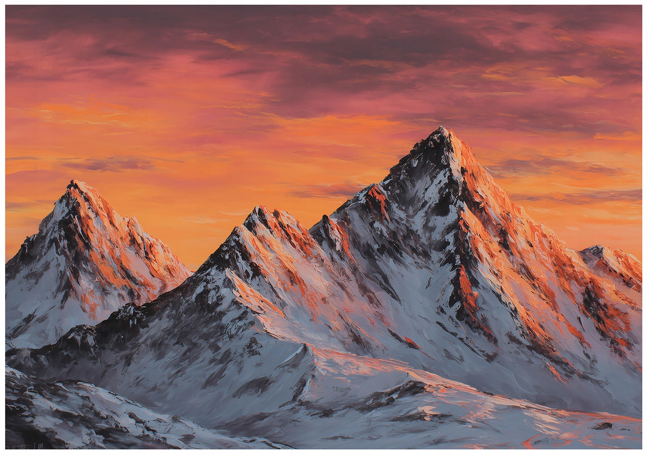 FOTOTAPETE Gebirge Natur Orange 400x280 cm - Multicolor, Papier (400/280cm) - Wallarena