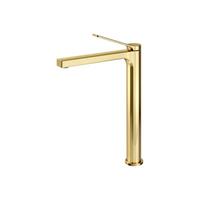 WASCHTISCHARMATUR mit Zertifiziertem Filterelement Champagnergold Hoher Stil - Goldfarben, Metall (23.3/4.6/33.5cm) - EMKE
