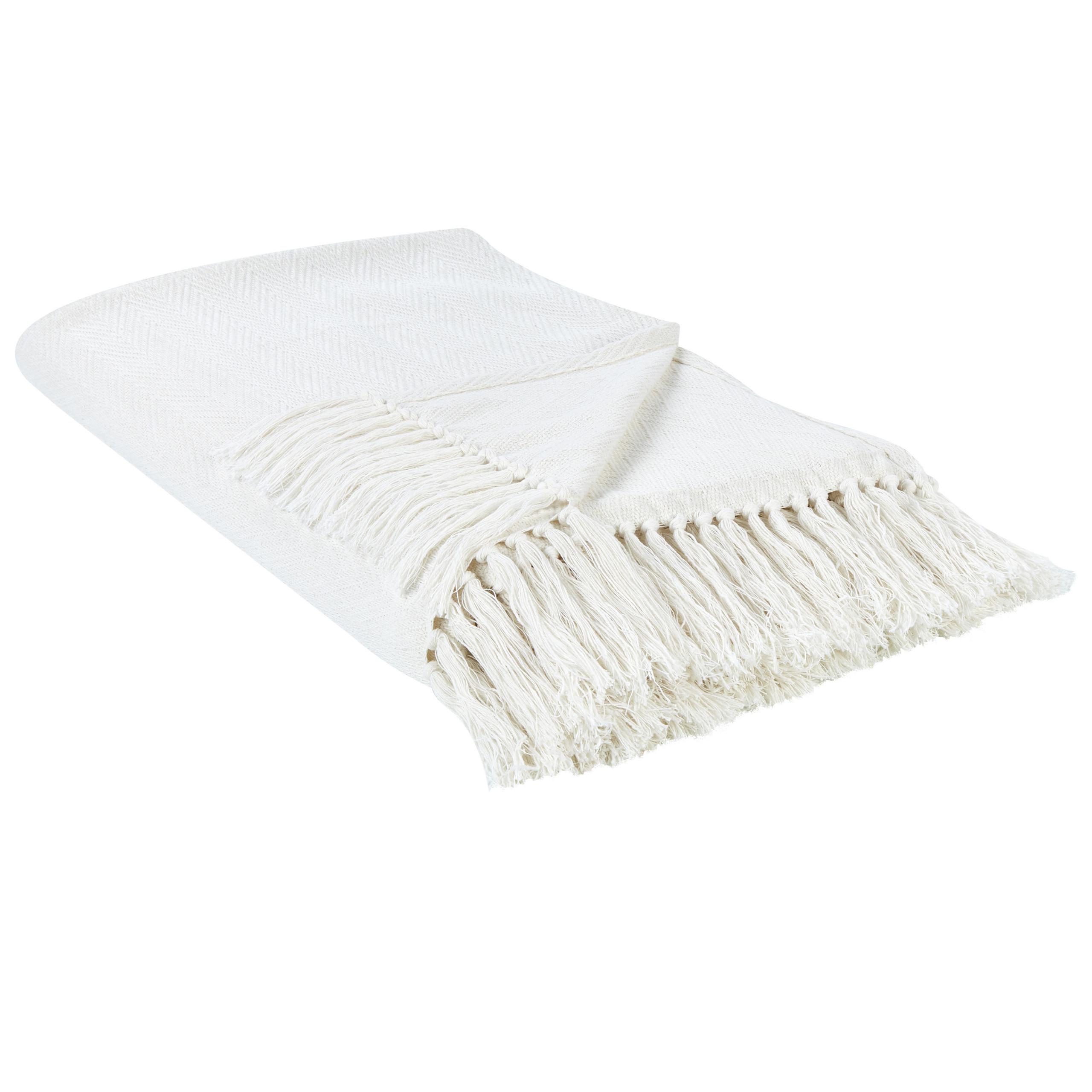DECKE Weiß 220/240 cm Ampara - Weiß, Textil (220/240cm) - Beliani