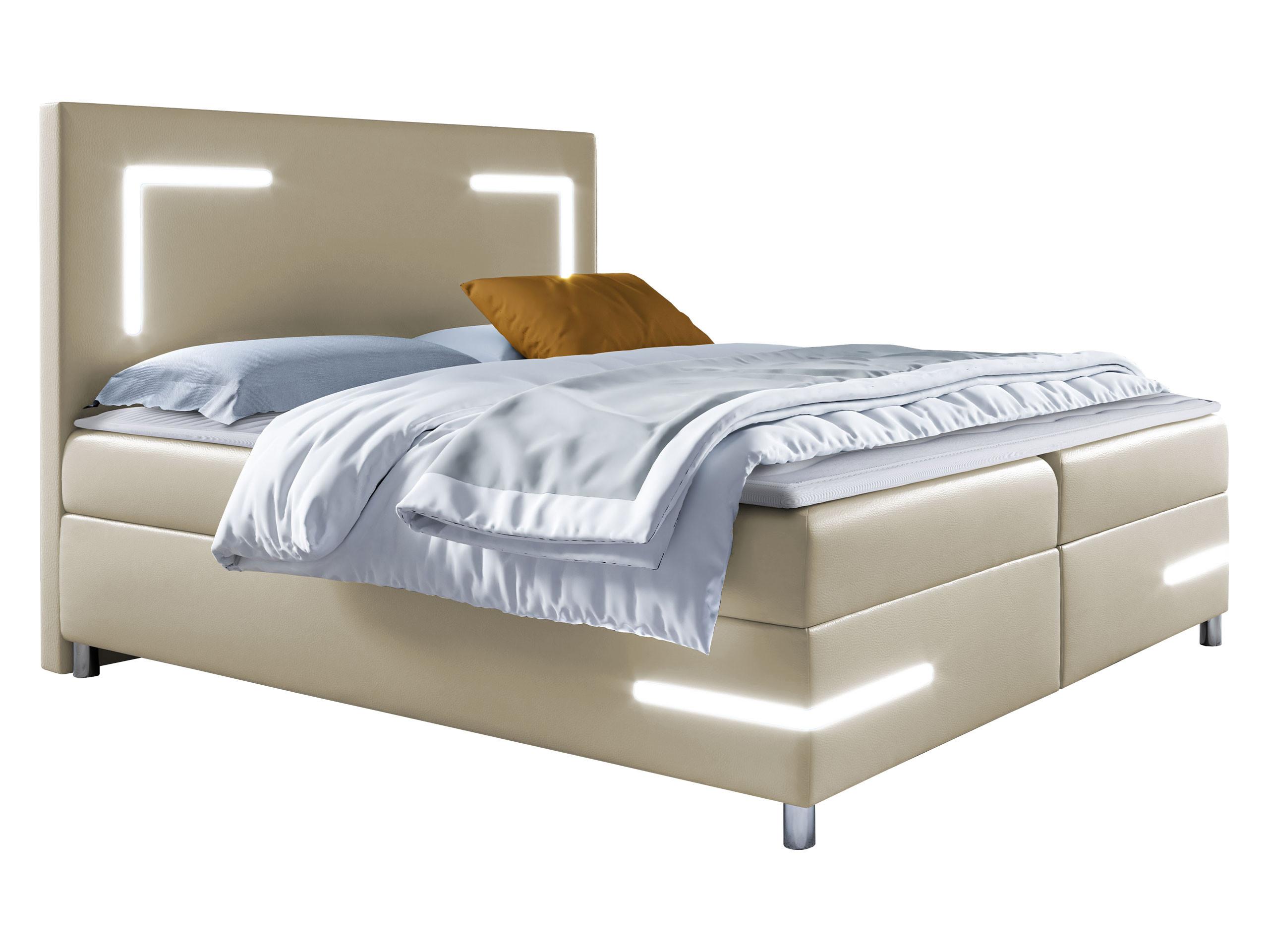 BOXBETT Delos LED - H3 - Beige, Holz (160/200cm) - MIRJAN24