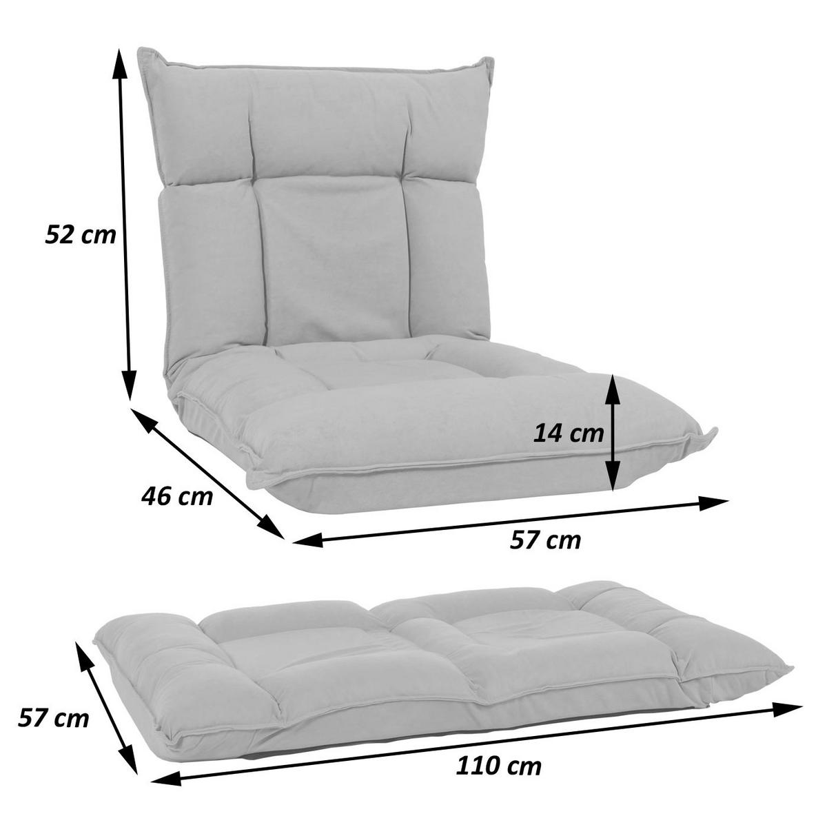 BODENSESSEL Gelb - Gelb, Textil (110/14/57cm) - MCW