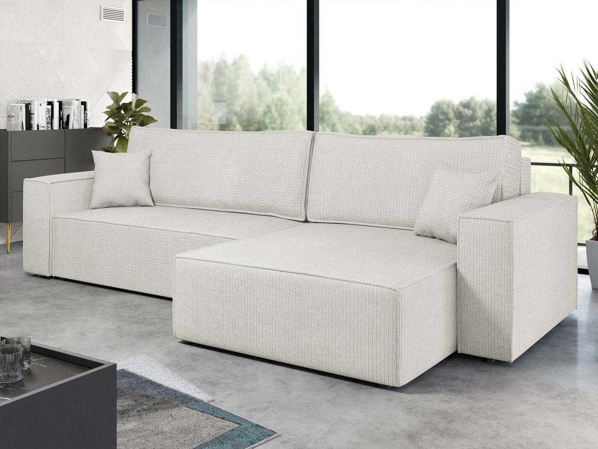 ECKSOFA Karl - Creme/Schwarz, Holz/Kunststoff (272/145cm) - MIRJAN24