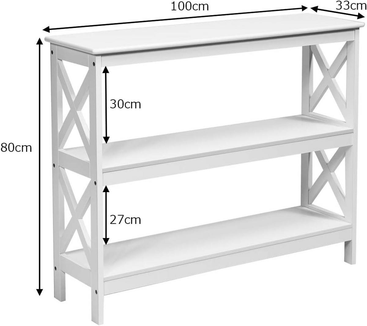 KONSOLENTISCH 80cm Weiß - Weiß, Holz (30/100/80cm) - COSTWAY