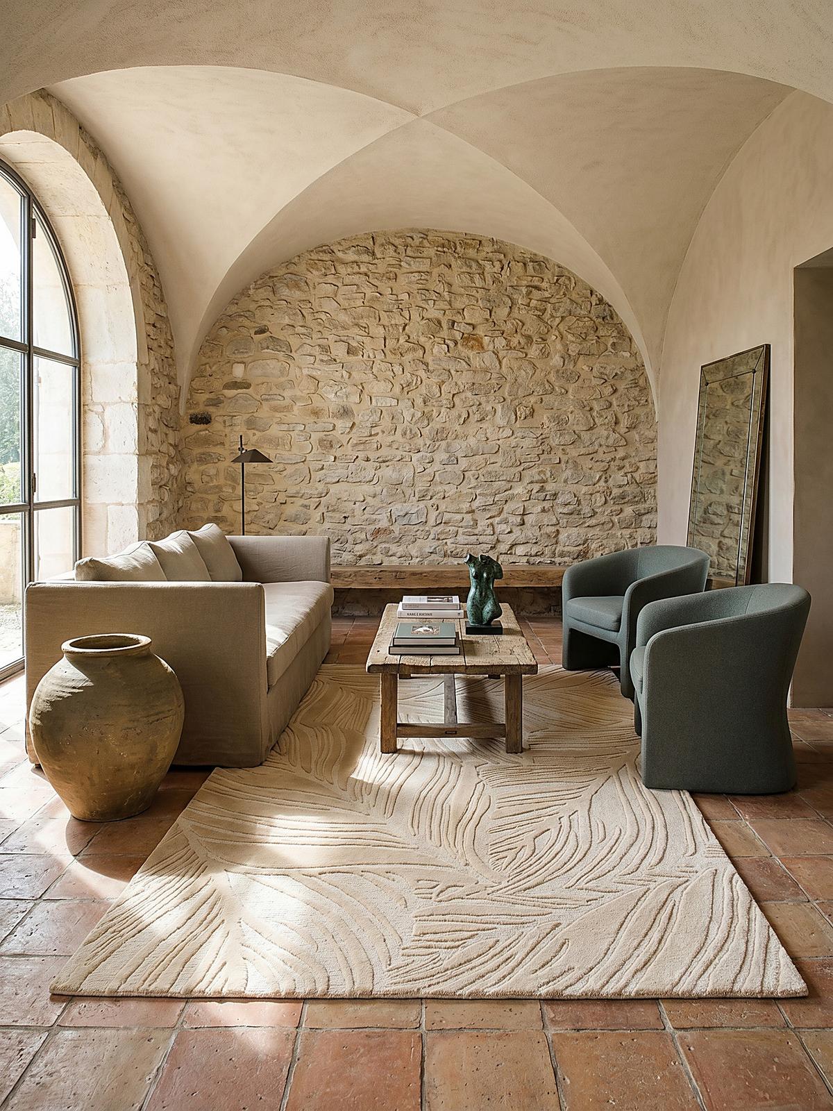 WOLLTEPPICH LEVEN, floral, Beige, 200 x 290 cm - Beige, Textil (290/200cm) - KADIMA DESIGN