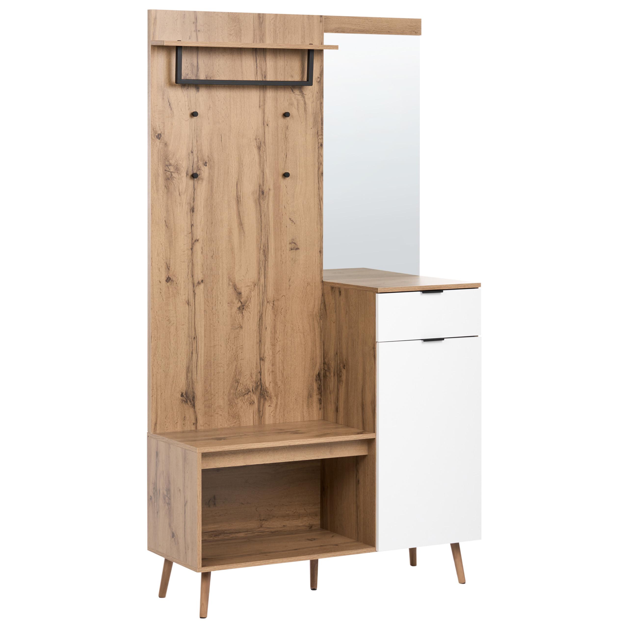 FLUR-SET Hellbraun Dorval - Hellbraun/Braun, Holzwerkstoff (94/190/38cm) - Beliani