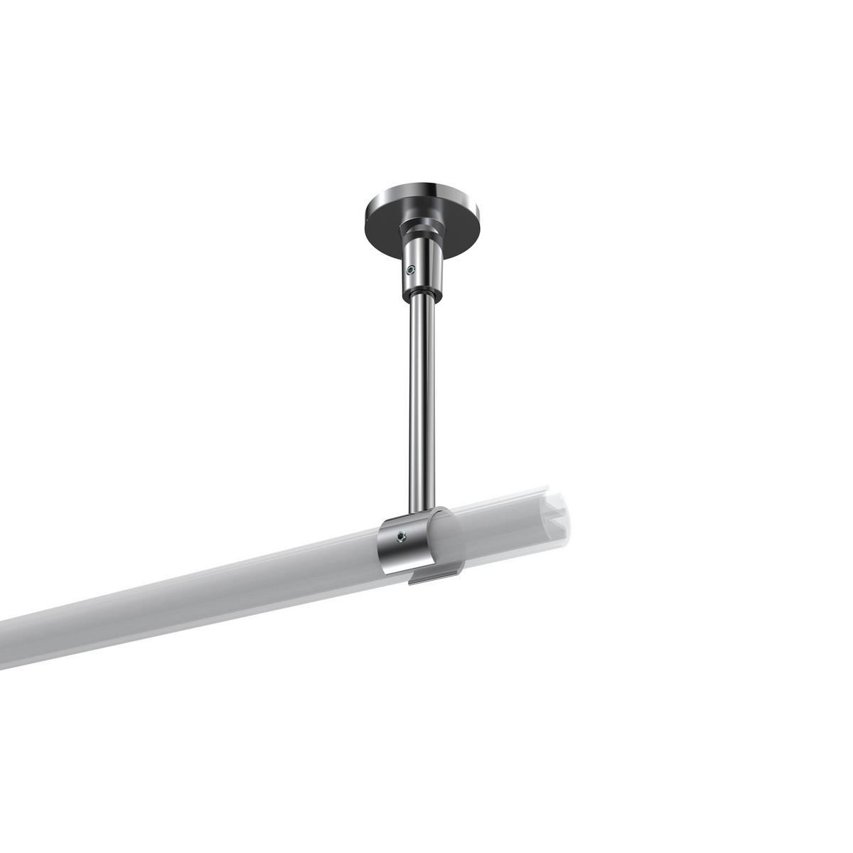 DECKENTRÄGER FÜR GARDINENSTANGEN 20 mm Ø, Sonette 1-läufig, Chrom - Chromfarben, Metall (4.3/14.2/4.3cm) - INTERDECO