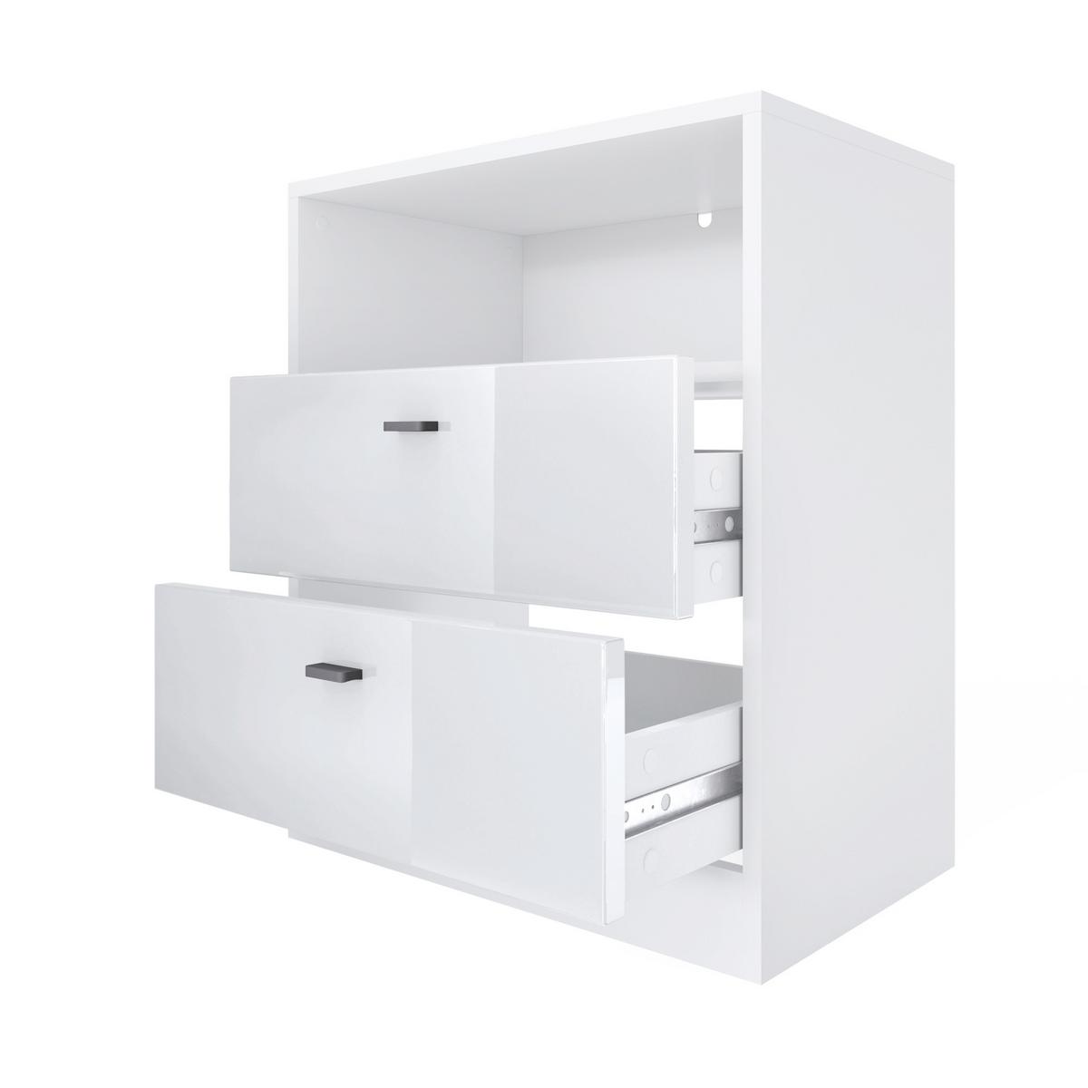 GARDEROBE Pino Schwarz Hochglanz - Schwarz Hochglanz, Holzwerkstoff (130/185/36cm) - Vladon