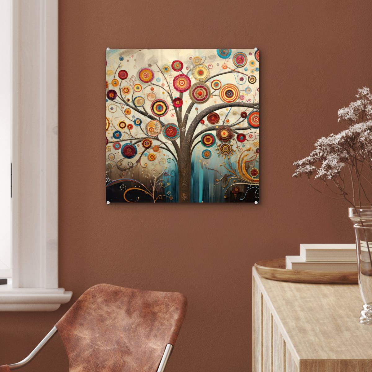 ACRYLGLASBILD Baum - Baum des Lebens - Farbe 50x50 cm - Braun, Glas (50/50cm) - MuchoWow