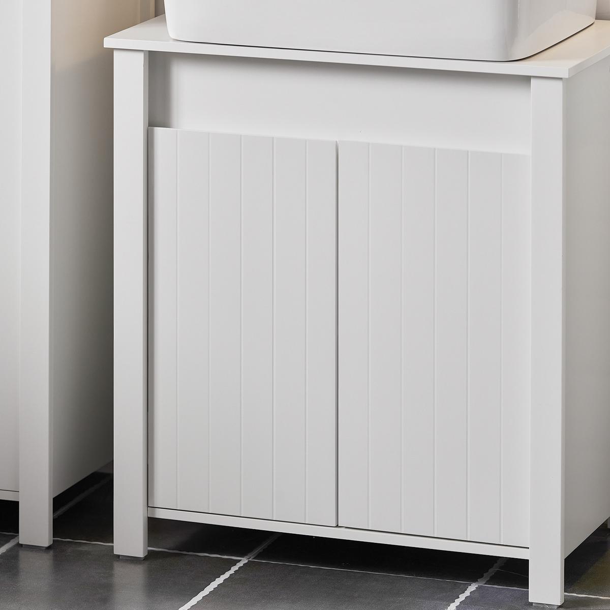 WASCHBECKENUNTERSCHRANK Weiß - Weiß, Holzwerkstoff (60/66/34cm) - SoBuy