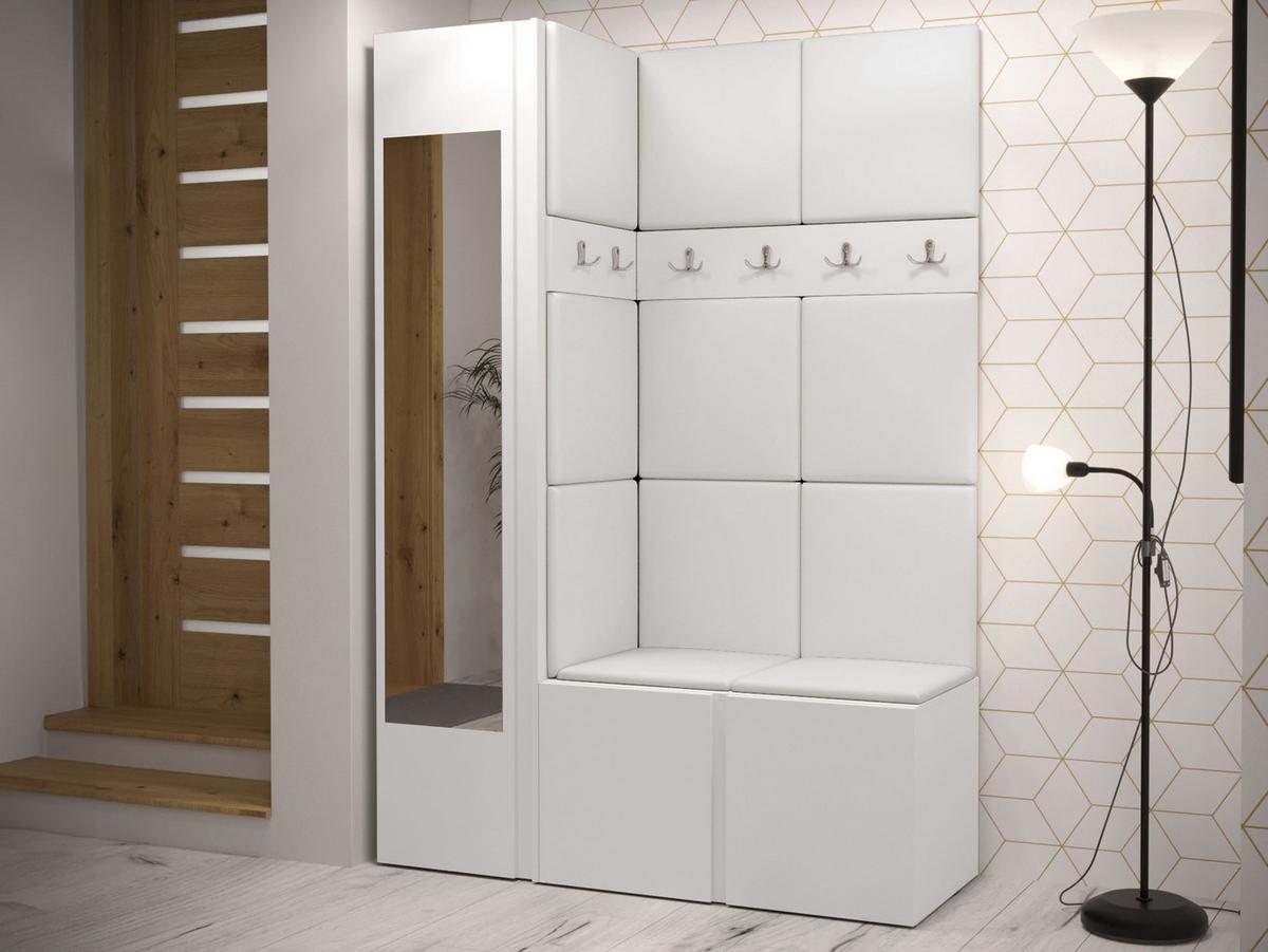 GARDEROBEN-SET Orion X - Weiß, Holzwerkstoff/Kunststoff (124/186/46cm) - MIRJAN24