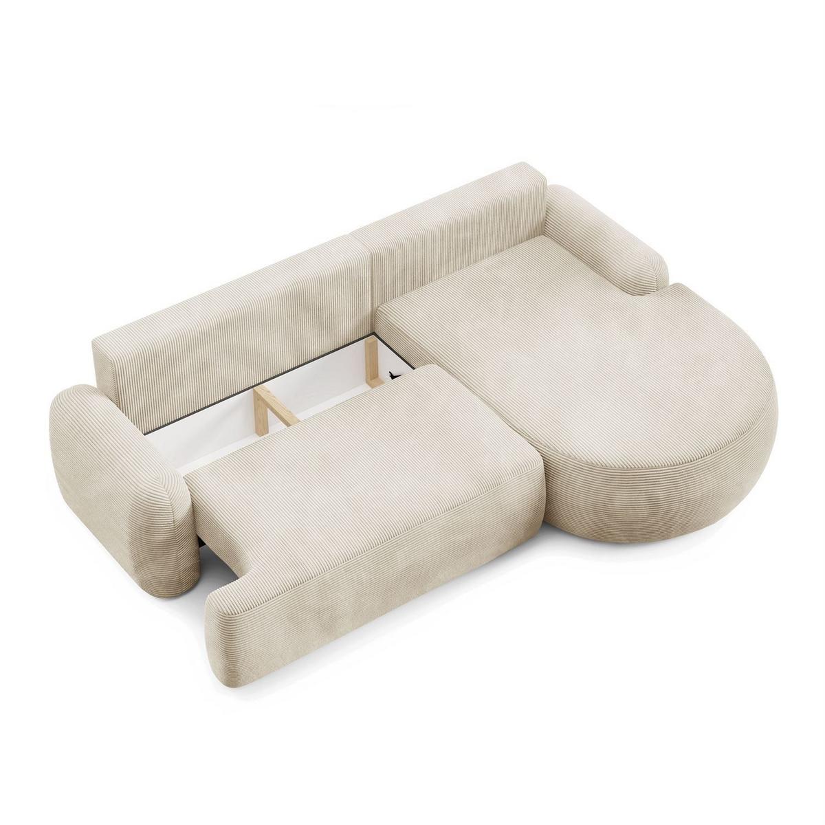 ECKSOFA CLEO II mit Schlaffunktion Version Rechte Poso 105 - Creme, Kunststoff (264/172cm) - Lookway