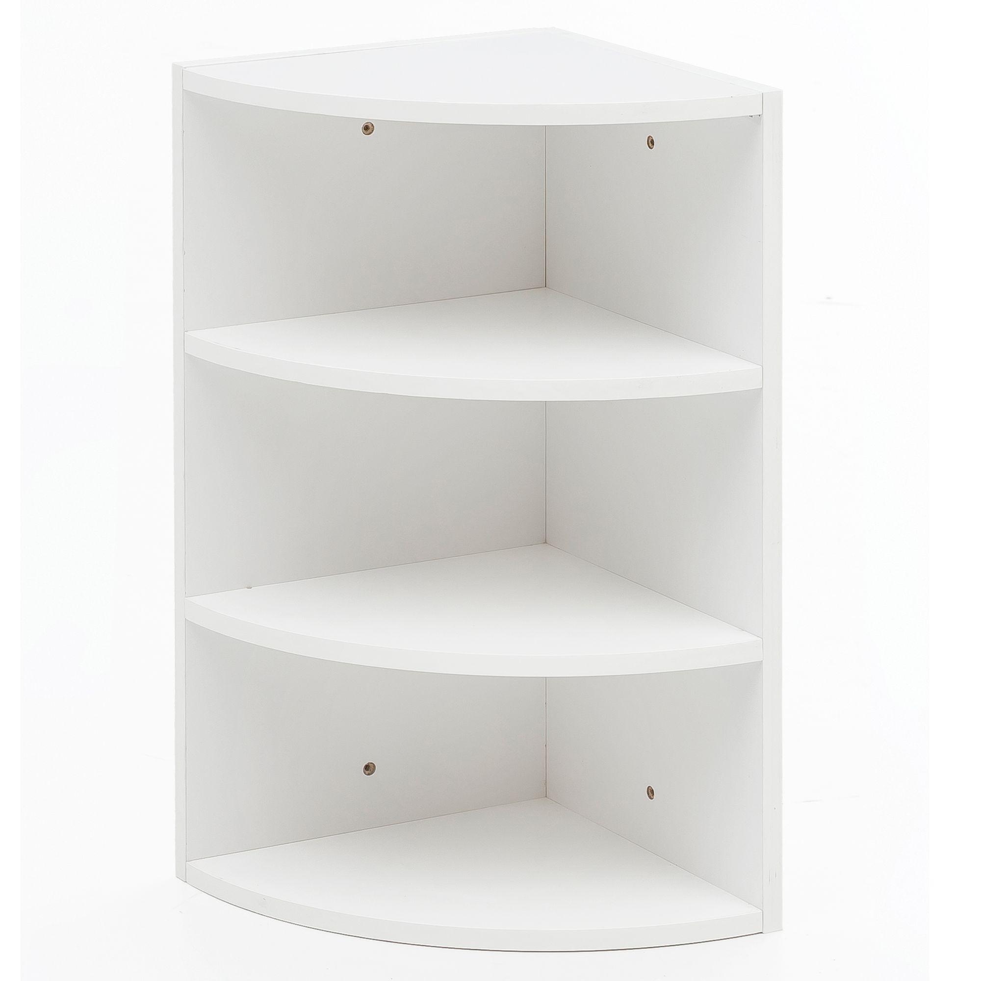 ECKREGAL Holz Wandmontage Runder Front Modern, Weiß 30x30x60 cm - Weiß, Holzwerkstoff (30/60/30cm) - KADIMA DESIGN