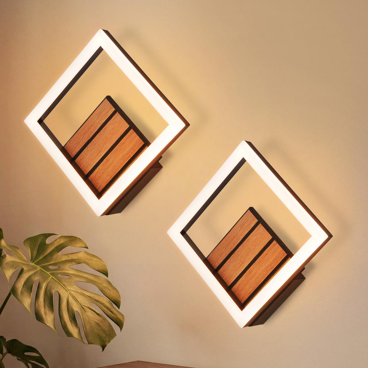 LED WANDLEUCHTE Zovix 17/17/6 cm - Schwarz, Kunststoff/Metall (17/6/17cm) - ZMH