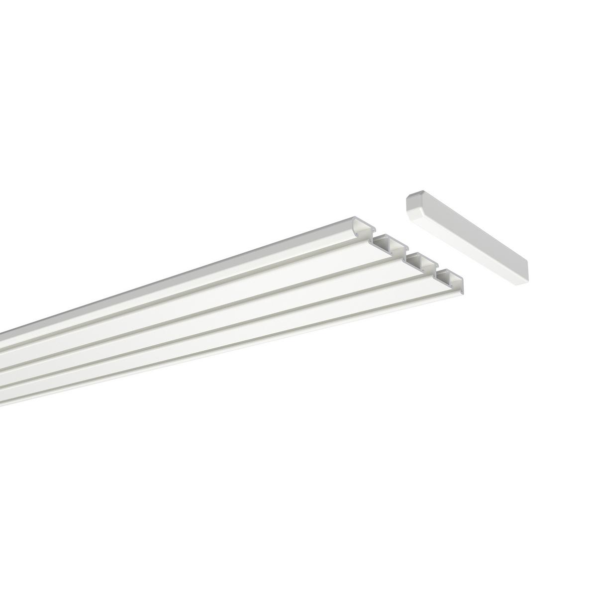GARDINENSCHIENE Slimline 160 cm, 3-/4-läufig Weiß - Weiß, Metall (8.6/1.1/160cm) - INTERDECO