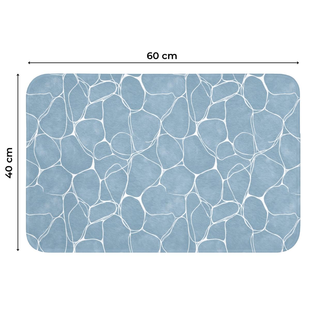 WC-VORLEGER Organisch - Muster - Blau Toilettenvorleger 60x40 cm - Hellblau, Textil (60/1cm) - OnlyWow