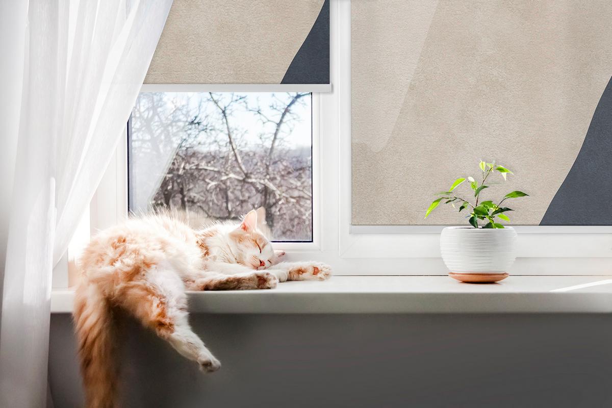 INNENROLLO - Fensterrollo - Rollo - 90x140 cm - Moderne Abstraktion - Grau, Kunststoff (90/140/0.5cm) - TULUP