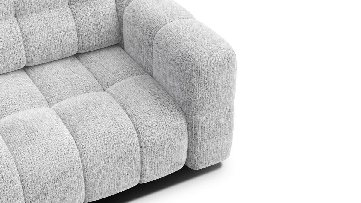 SOFA CLOUDI 2,5-Sitzer, hellgrau - Hellgrau/Schwarz, Holz/Textil (211/89/104cm) - Wozimo