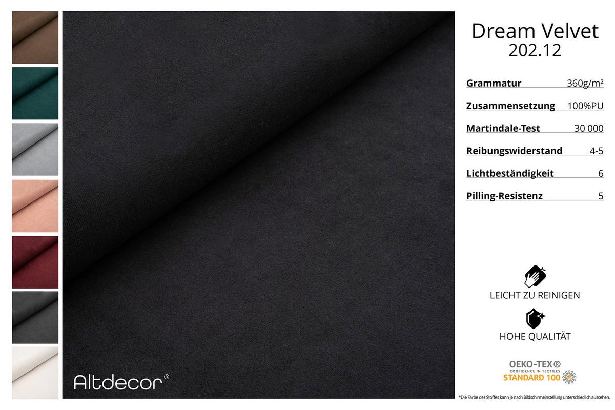 ECKSOFA Ottomane Links ARRIO-L1 - 243x171x83 cm Schwarz - Schwarz, Holzwerkstoff/Textil (243/171cm) - ALTDECOR