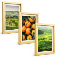 BILDER SET 3er Set - 20x30 cm Goldrahmen - Italienische Landschaft mit Orangen - Goldfarben, Kunststoff (20/30cm) - TULUP