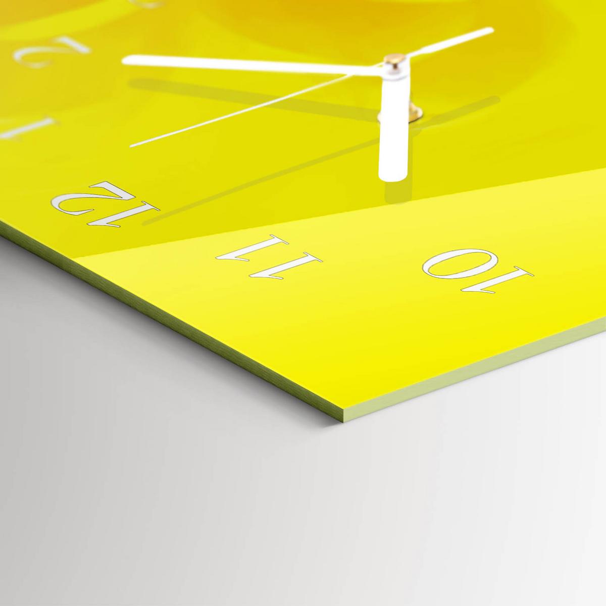 WANDUHR aus Glas 60x30 cm - Blume - Gelb, Glas (60/30/0.4cm) - TULUP