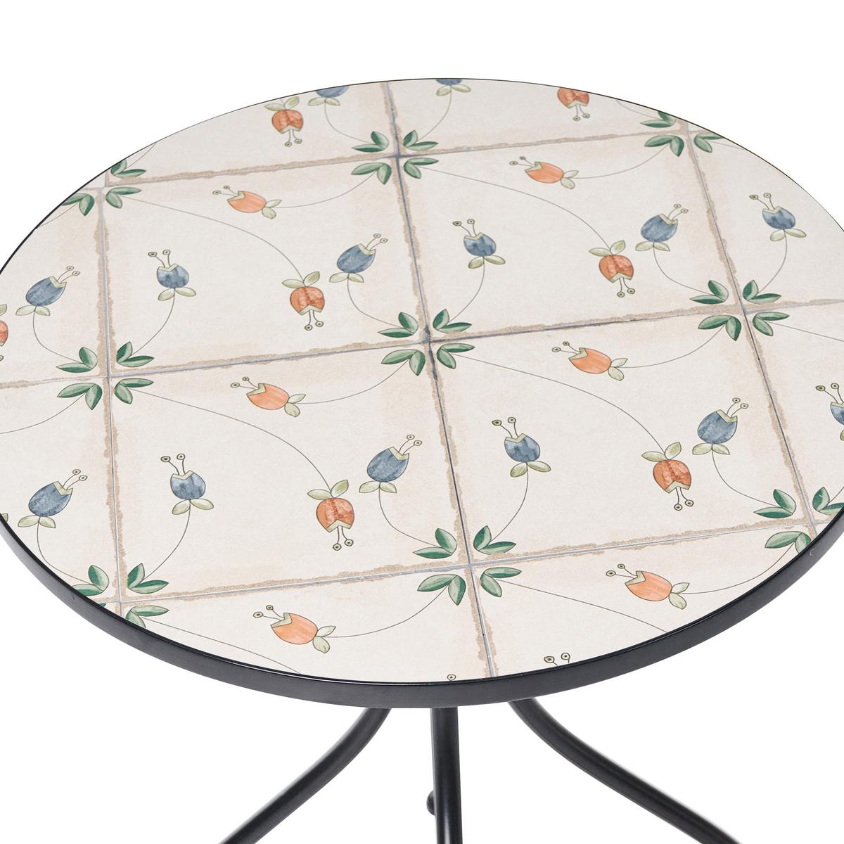 BISTROTISCH 60/60 cm Metall Schwarz Carona - Weiß, Metall (60/60/75cm) - Beliani