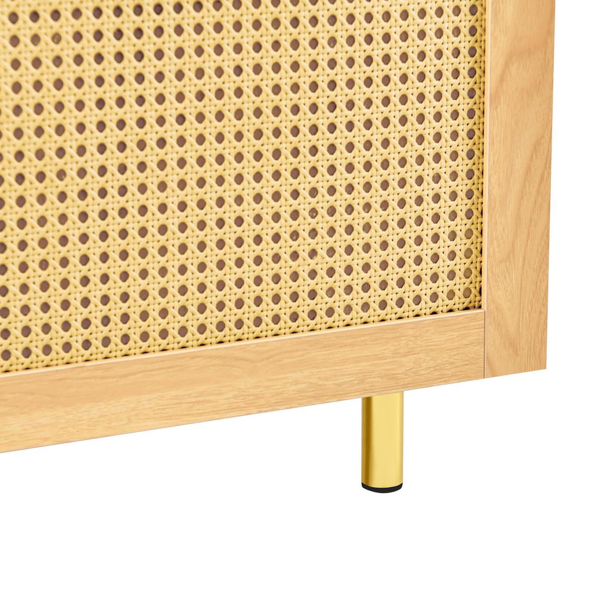 SIDEBOARD rattan natur 180cm 3 türen modular - Naturfarben, Holzwerkstoff (180/63/40cm) - Urban Meuble
