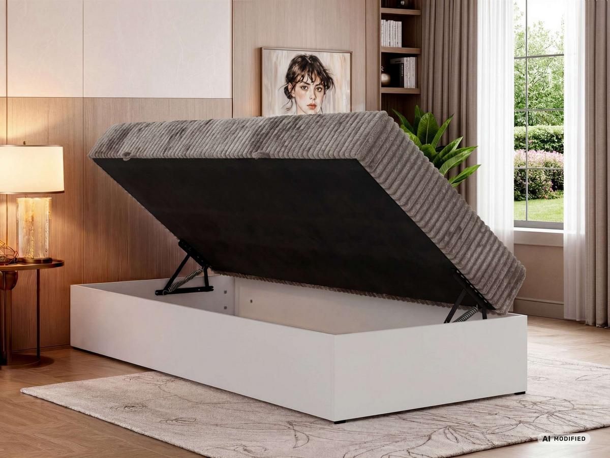 BOXBETT TRAVIT ZERO 90 90/200 - Hellbraun Cord - Topper T25 - H3 - Hellbraun/Schwarz, Kunststoff/Textil (90/200cm) - MKS