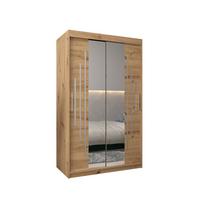SCHWEBETÜRENSCHRANK 200/120/62 2-türig - Silberfarben/Eiche Artisan, Holz/Kunststoff (120/200/62cm) - Abiks Möbel