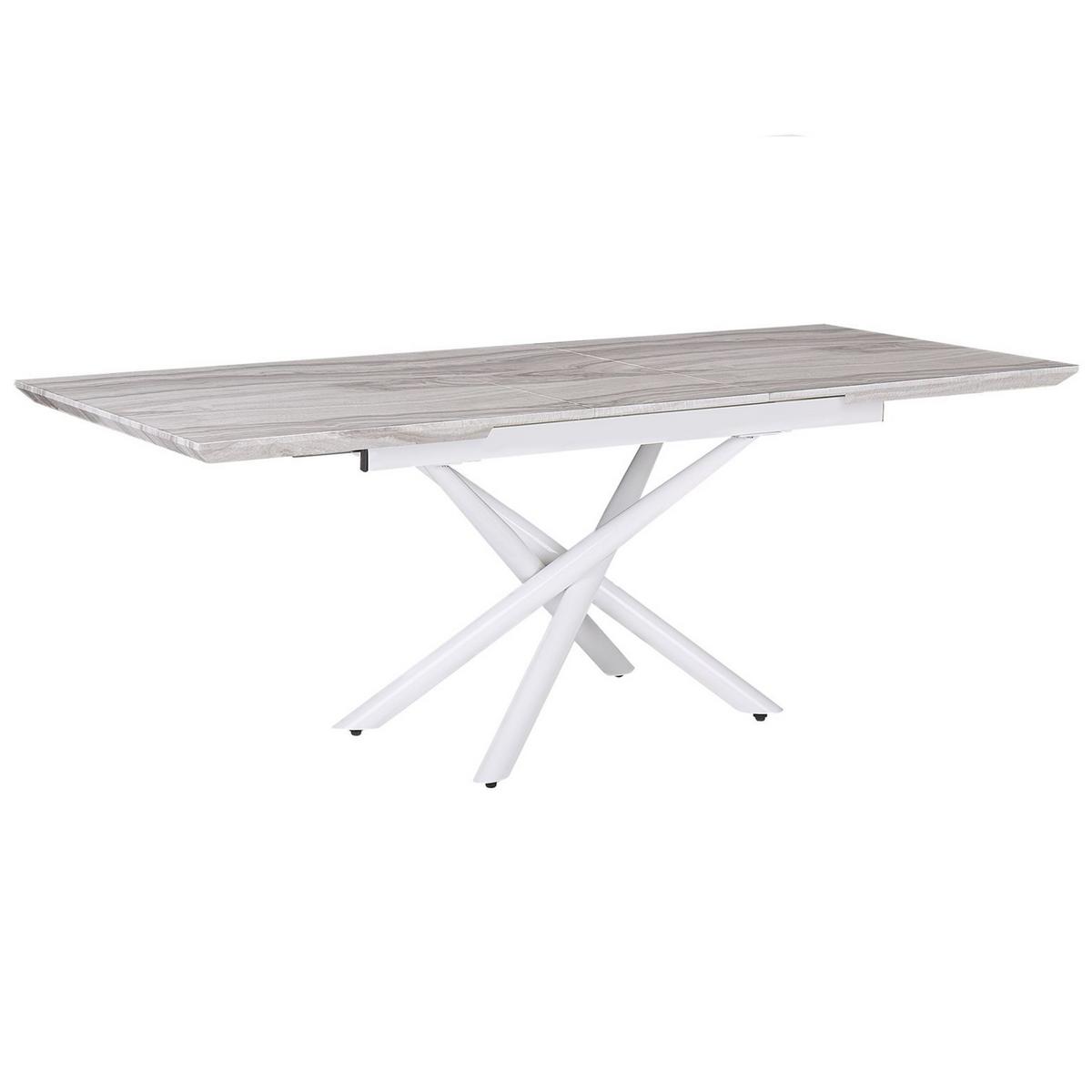ESSTISCH 160-200/90/75 cm Weiß Rechteckig Moira - Weiß, Holzwerkstoff (200/90/75cm) - Beliani