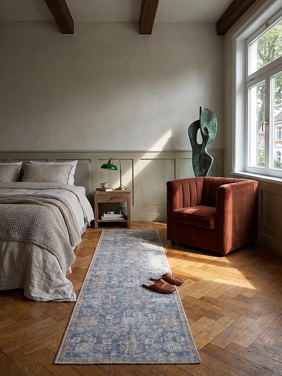 TEPPICH Waschbar HURST, orientalisch, Blau, 60 x 230 cm - Blau, Textil (230/60cm) - KADIMA DESIGN