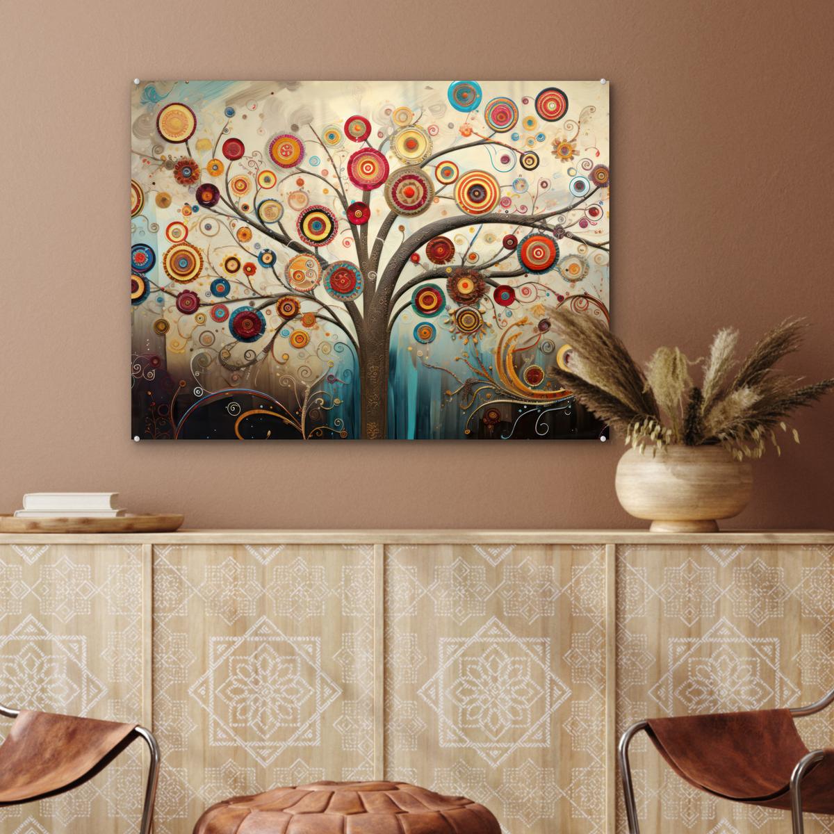 ACRYLGLASBILD Baum - Baum des Lebens - Farbe 80x60 cm - Braun, Glas (80/60cm) - MuchoWow