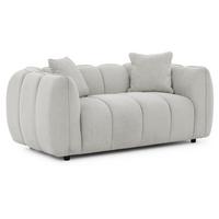 2-SITZER SOFA Nubira in tief gesteppter Bubble-Optik aus weichem Hellgrau Strukturstoff im modernen Design - Hellgrau/Schwarz, Holz/Kunststoff (172/69/89cm) - S-Style Möbel