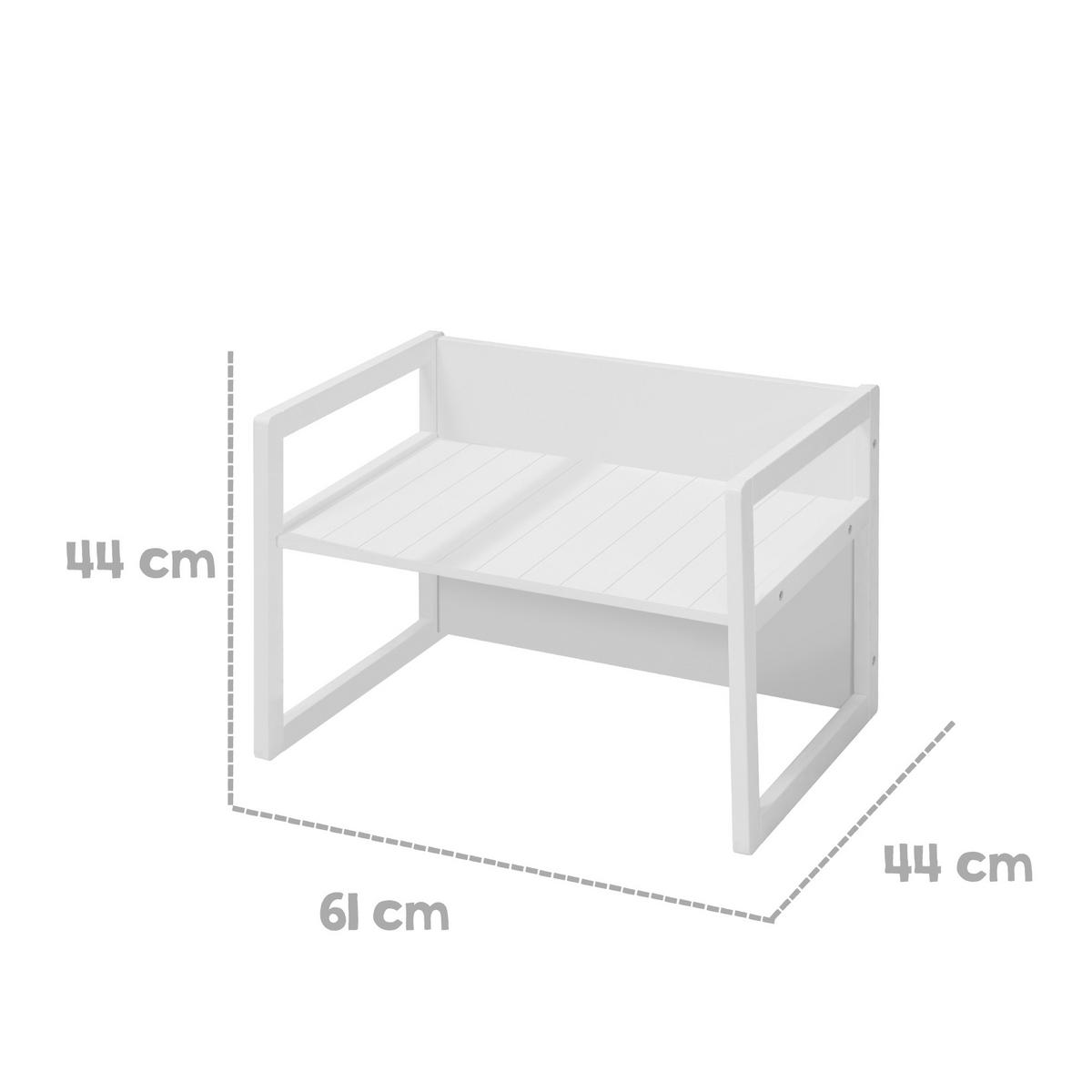 SITZBANK/ TISCH - Weiß, Holzwerkstoff (61/44/44.5cm) - Roba