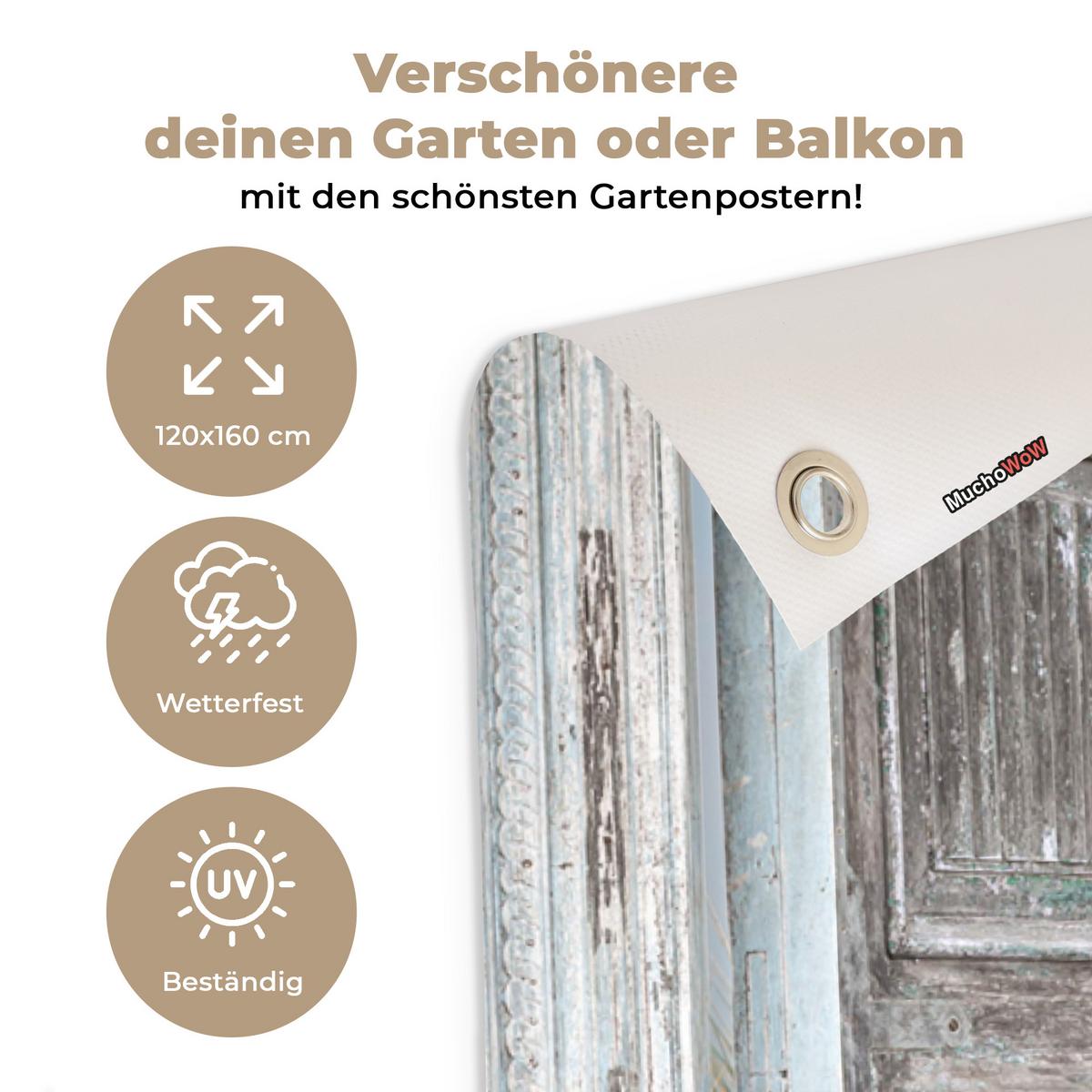 GARTENPOSTER Düne - Strand - Aussicht - Sommer Gartendekoration 120x160 cm - Hellgrau, Kunststoff (120/160/0.2cm) - OnlyWow