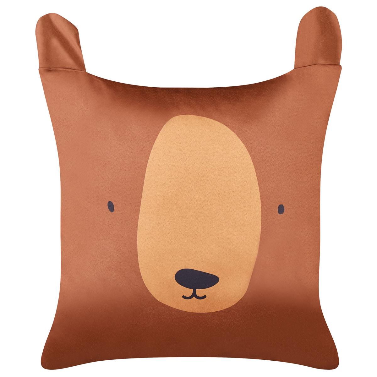 DEKOKISSEN 2er-Set Braun 45/45 cm Teddybear - Braun, Naturmaterialien (45/45cm) - Beliani