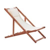 GARTENLIEGE mit 2 Ersatzstoffbezügen dunkelbraun/weiß Avellino - Dunkelbraun/Weiß, Textil (54/70/97cm) - Beliani