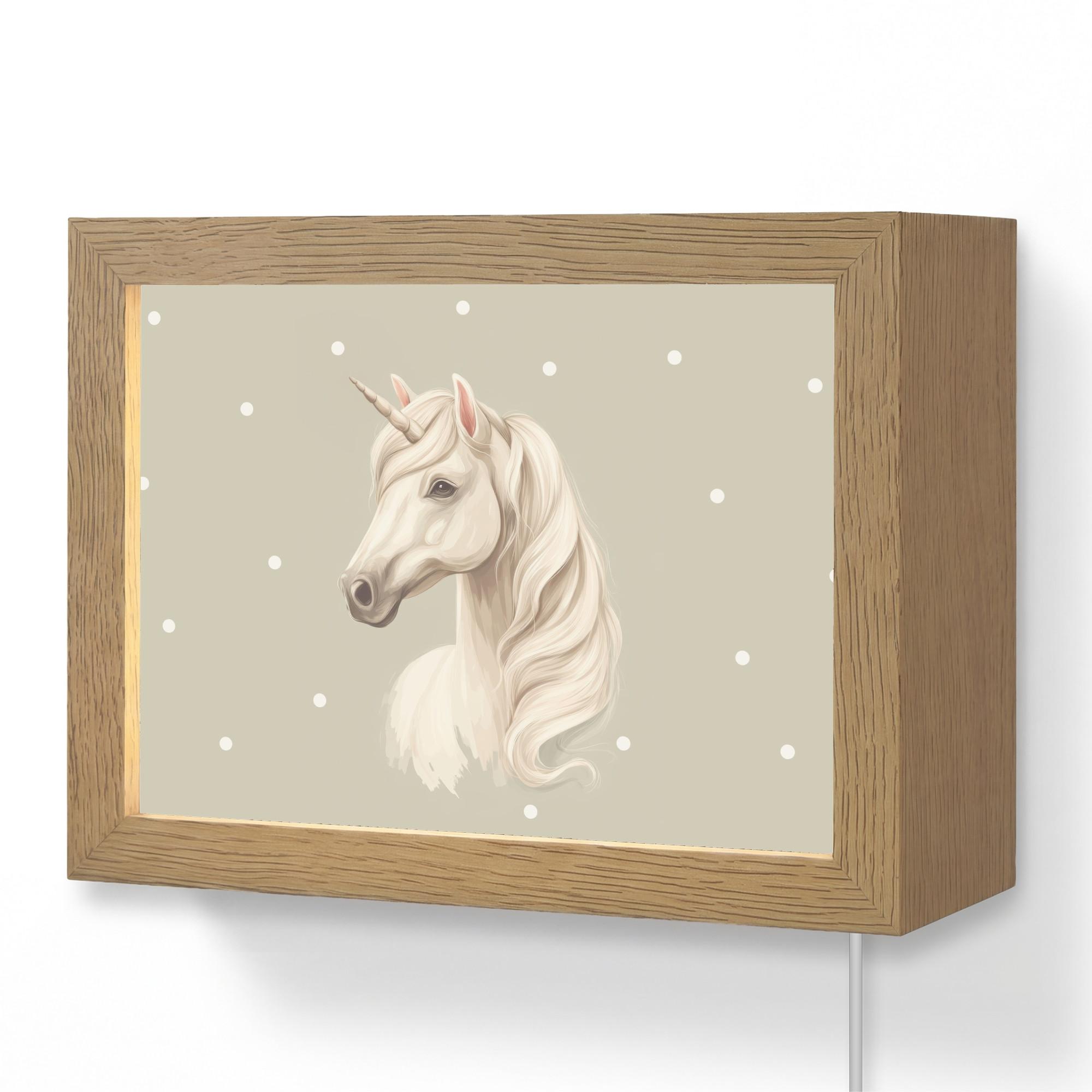 WANDLEUCHTE Einhorn - Weiß - Punkte 20x15 cm - Taupe, Holzwerkstoff (20/15/8cm) - OnlyWow