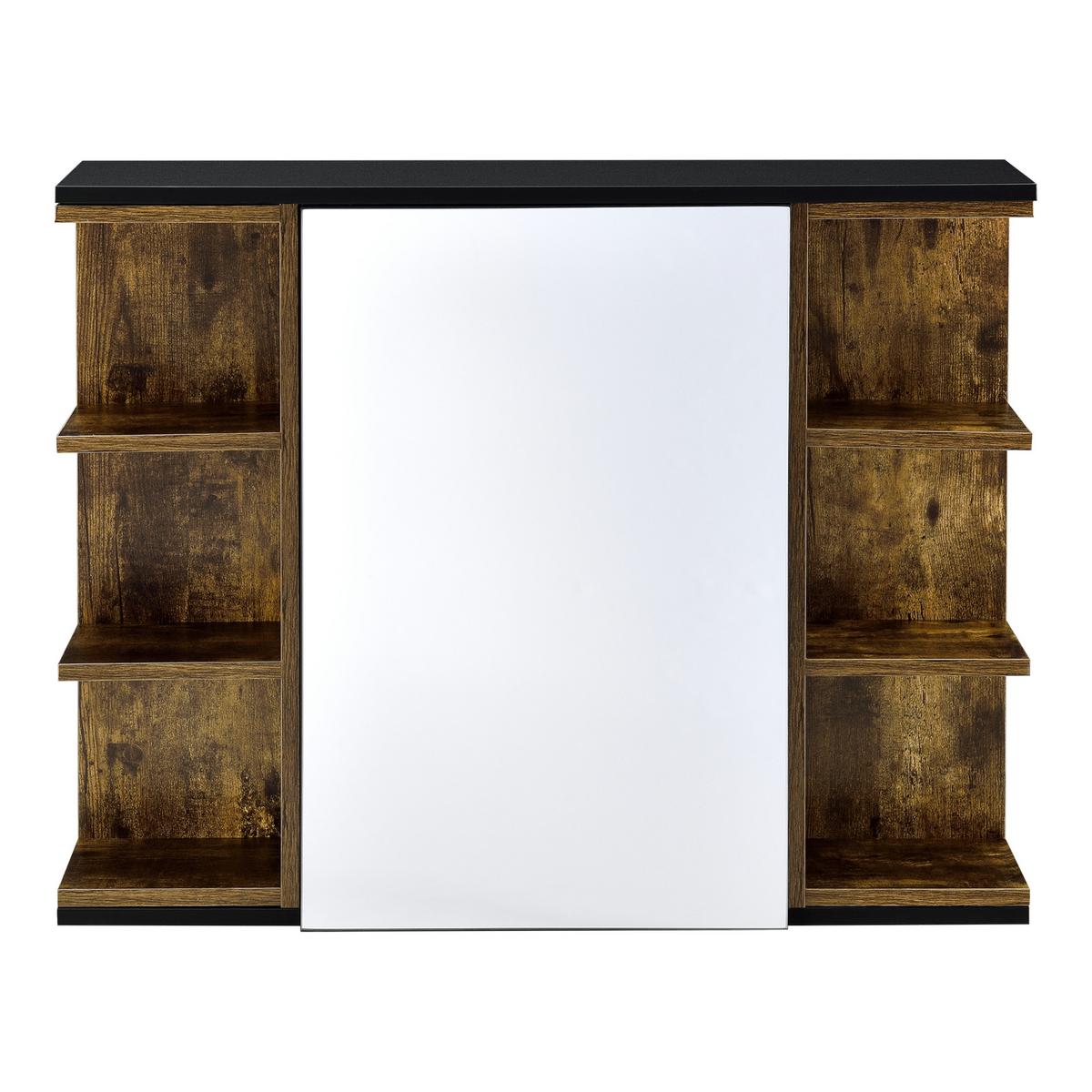 SPIEGELSCHRANK Harstad - Dunkelbraun, Holzwerkstoff (80/64/20cm) - [en.casa]