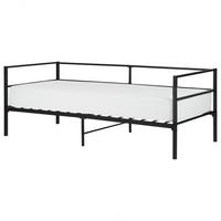 BETT mit Lattenrost 90x200 cm Schwarz Battut - Schwarz, Metall (90/200cm) - Beliani