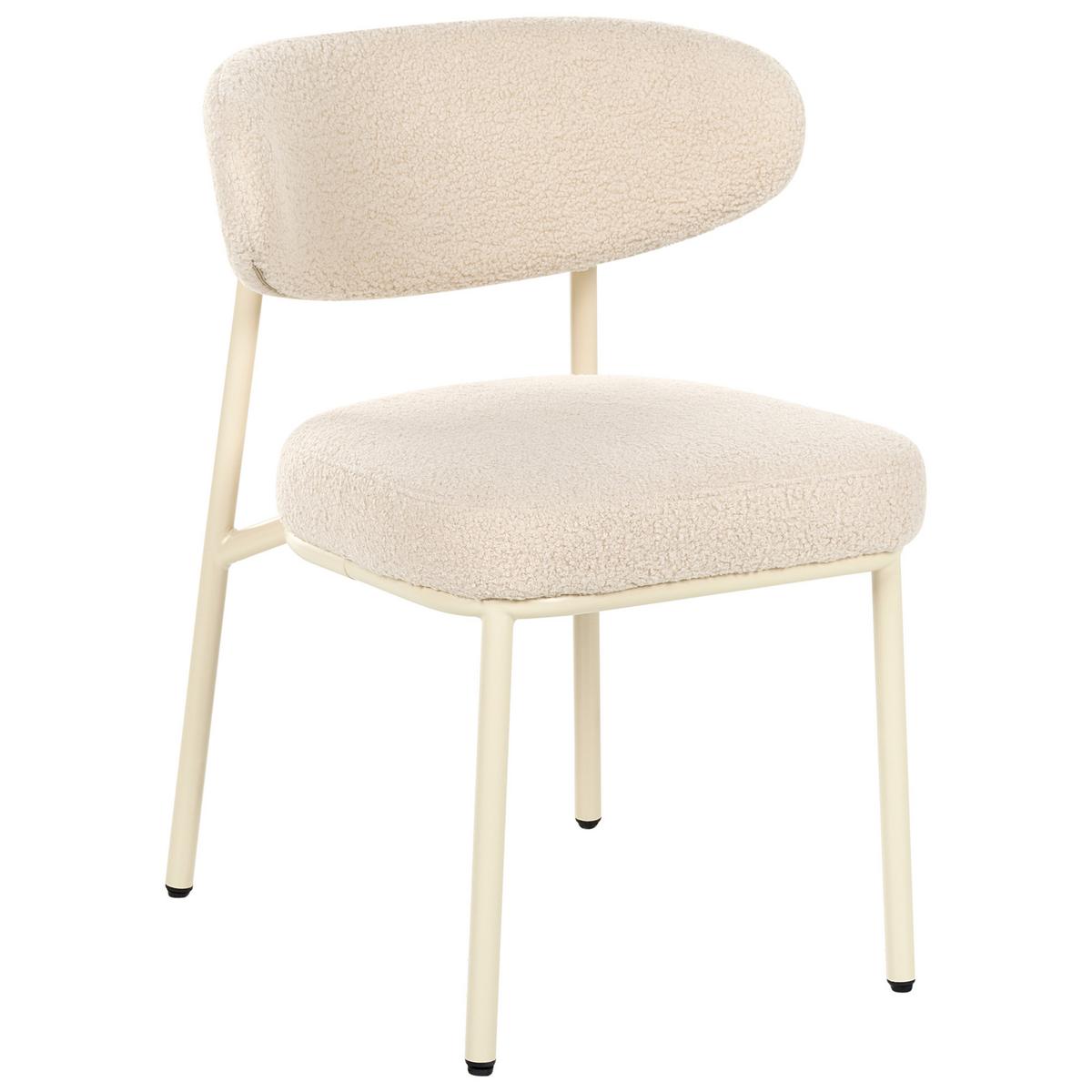 ESSZIMMERSTUHL 2er-Set Bouclé Hellbeige Unity - Beige, Textil (56/78/57cm) - Beliani