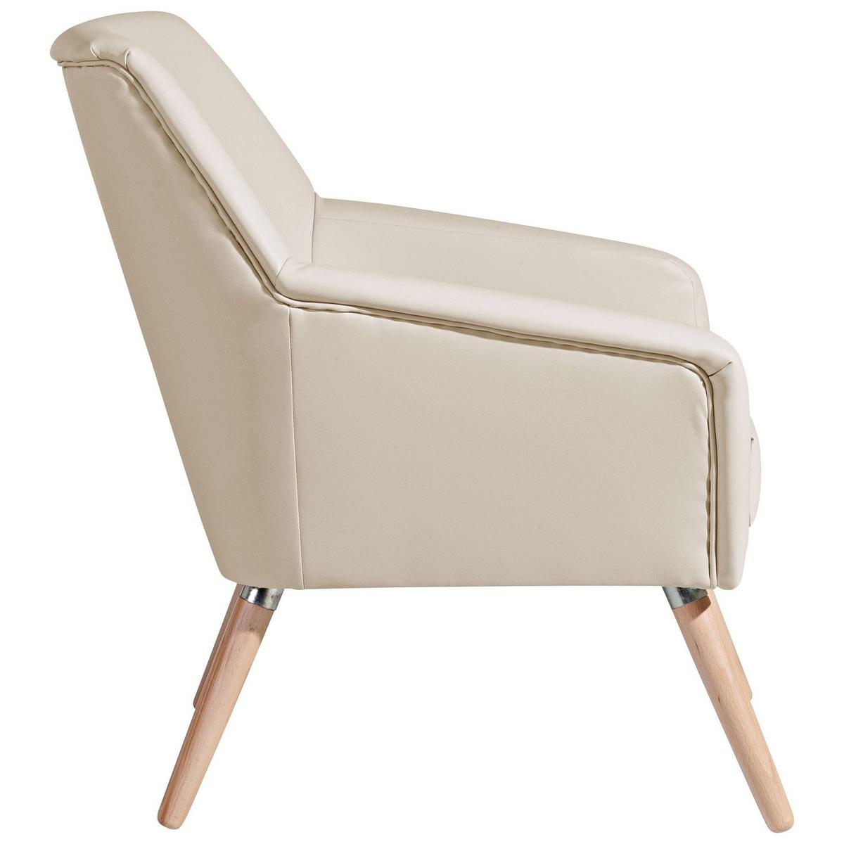 SESSEL Kachka Bezug Kunstleder Buche natur / beige - Weiß, Kunststoff (71/81/67cm) - 58aufmkessel