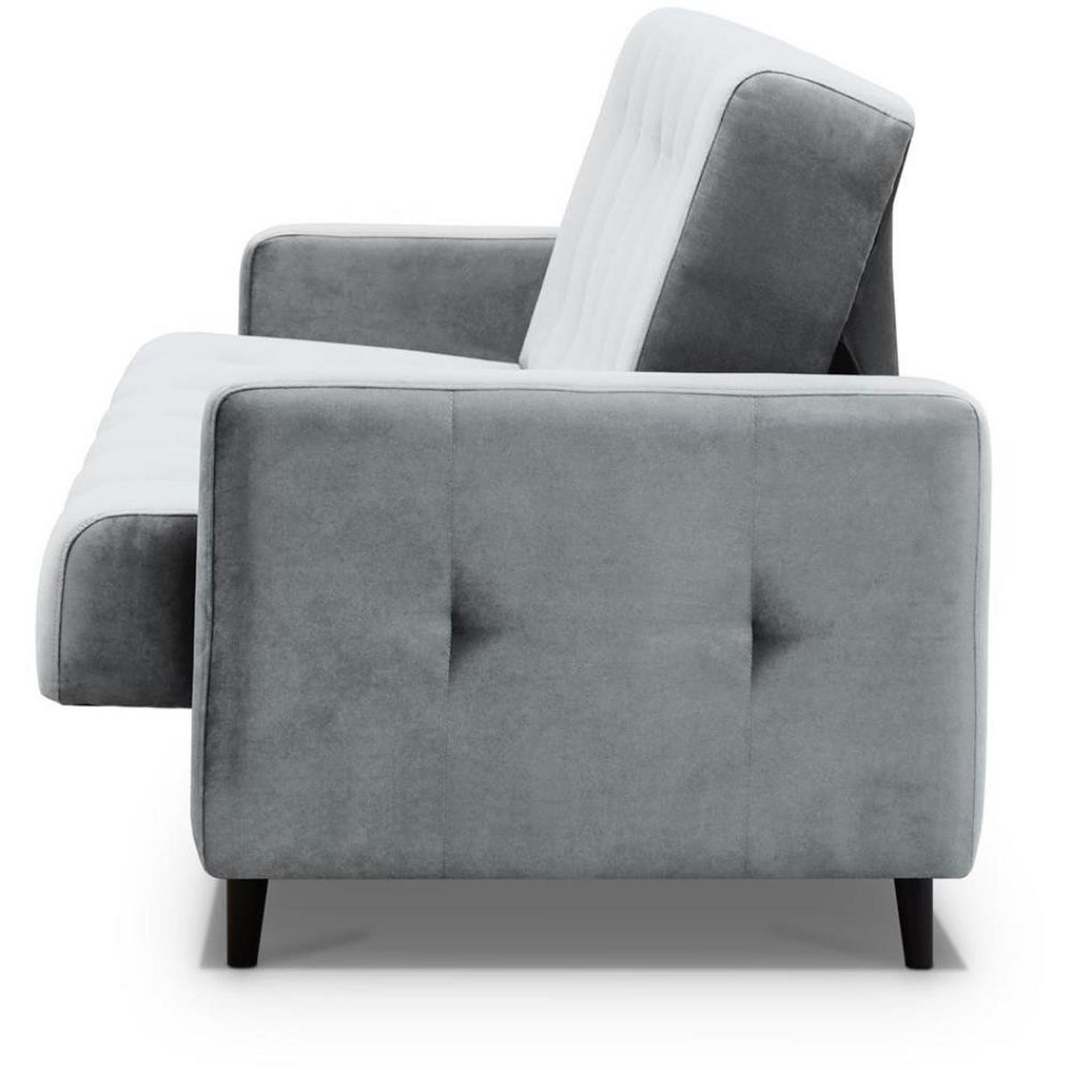 3-SITZER Schlafsofa Nancy Bis hellgrau - Hellgrau, Holz/Textil (220/89/93cm) - Beautysofa