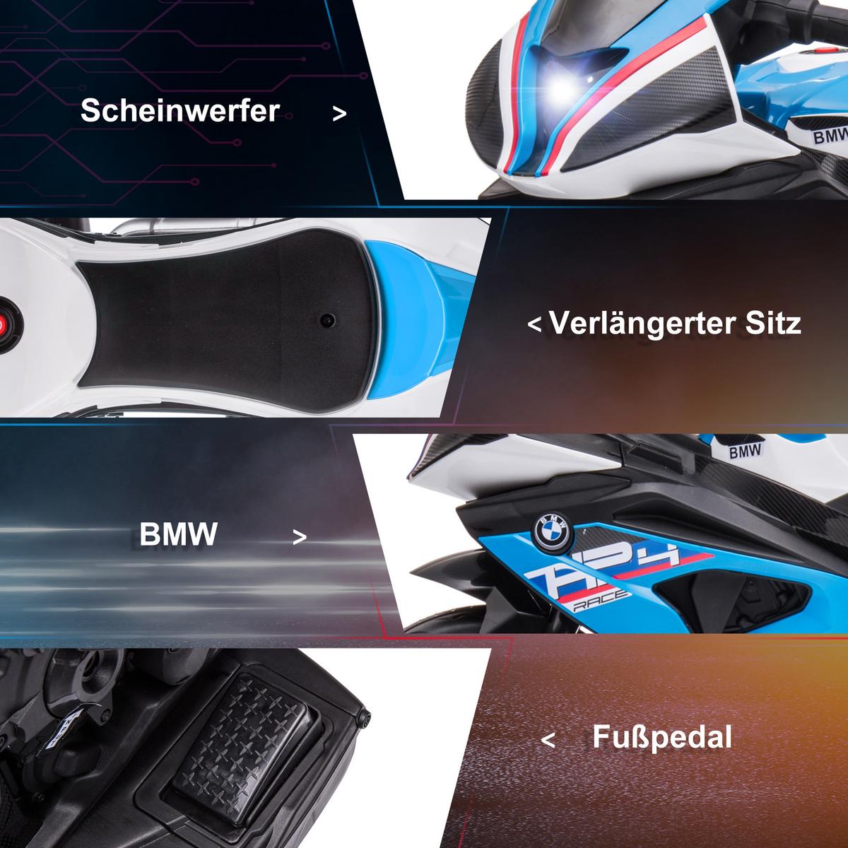 KINDER Elektro-Motorrad Kindermotorrad 6V Elektrofahrzeug Elektro-Dreirad Blau - Blau, Kunststoff (82.5/42/54cm) - HOMCOM