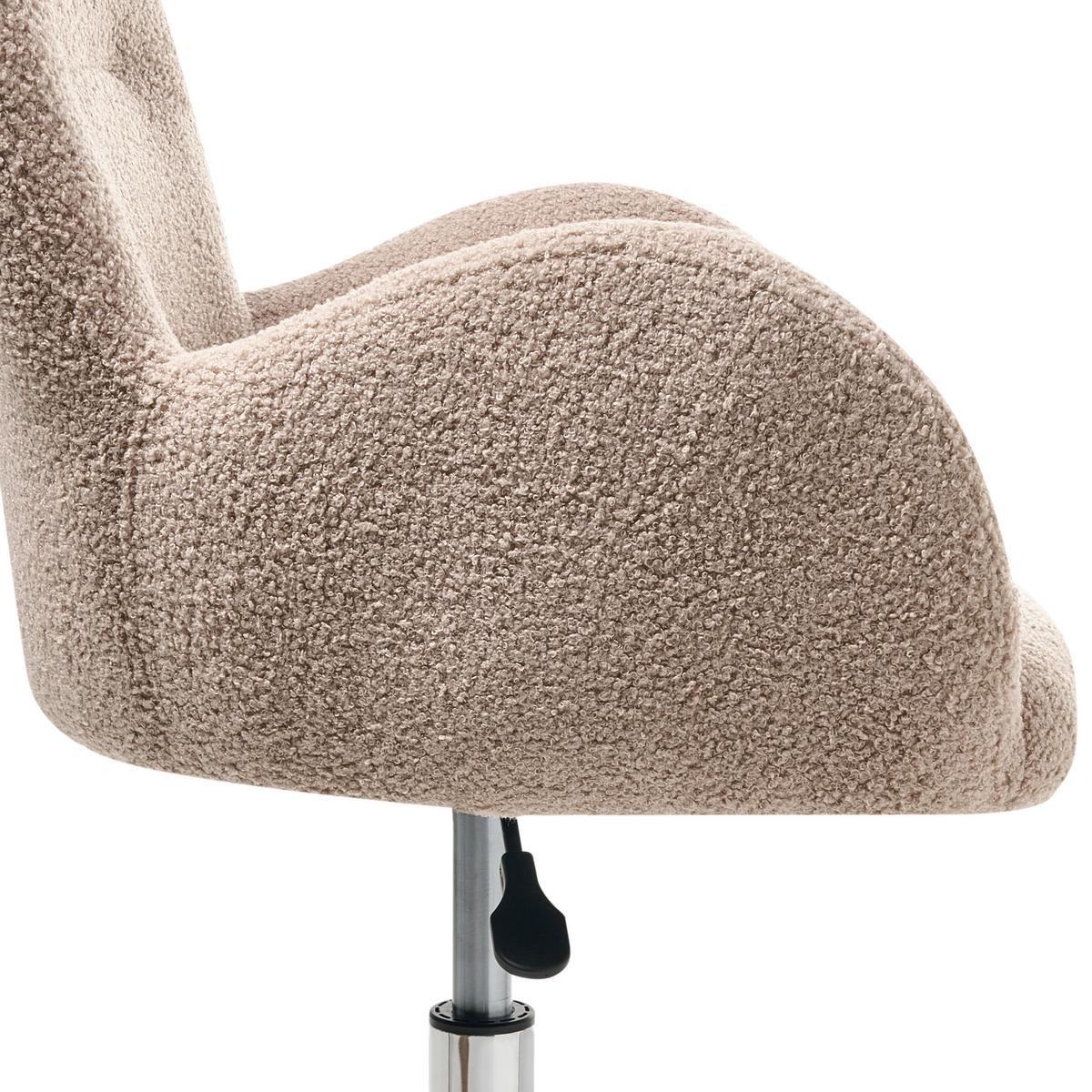 SCHREIBTISCHSTUHL Beige Priddy - Beige/Silberfarben, Textil (60/79/60cm) - Beliani