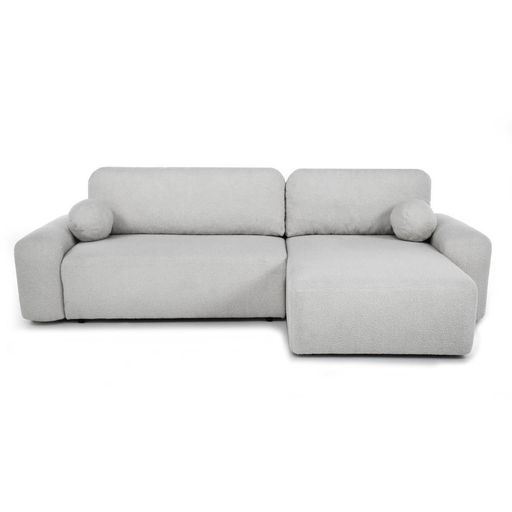 ECKSCHLAFSOFA Noel mit universelle Ottomane, Hellgrau - Hellgrau/Schwarz, Textil (280/163cm) - Beautysofa