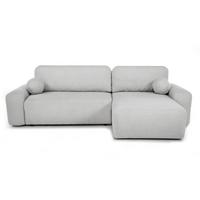 ECKSCHLAFSOFA Noel mit universelle Ottomane, Hellgrau - Hellgrau/Schwarz, Textil (280/163cm) - Beautysofa